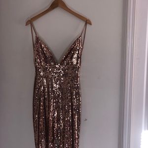 Rose gold sequin jumpsuit